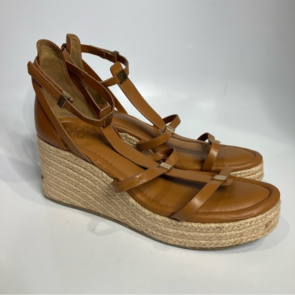 Franco Sarto Pana espadrille platform wedge sandals tan cream women’s size 10 - Picture 3 of 9